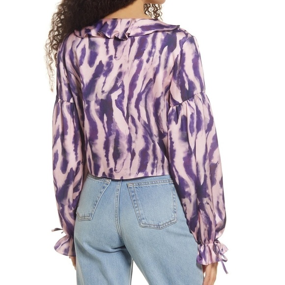 Topshop Tie Dye Printed Fill Jacket in Purple size 4 - Picture 7 of 11